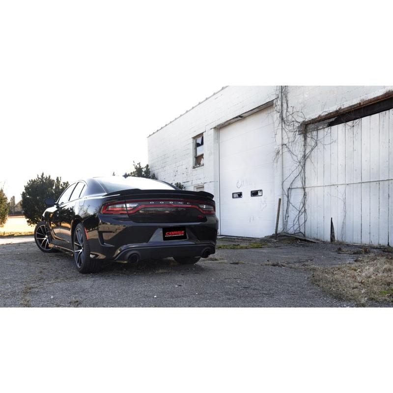 Corsa 2015-2023 Dodge Charger SRT / Scat Pack / R/T 6.4L Black Sport Cat-Back Exhaust-SR1 Performance