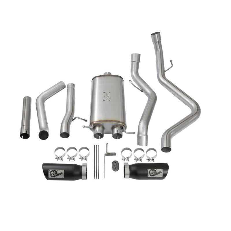 aFe MACH Force-Xp 3in CB SS Dual Exhaust w/Black Tips 09-16 GM Silverado/Sierra 4.3L/4.8L/5.3L-SR1 Performance
