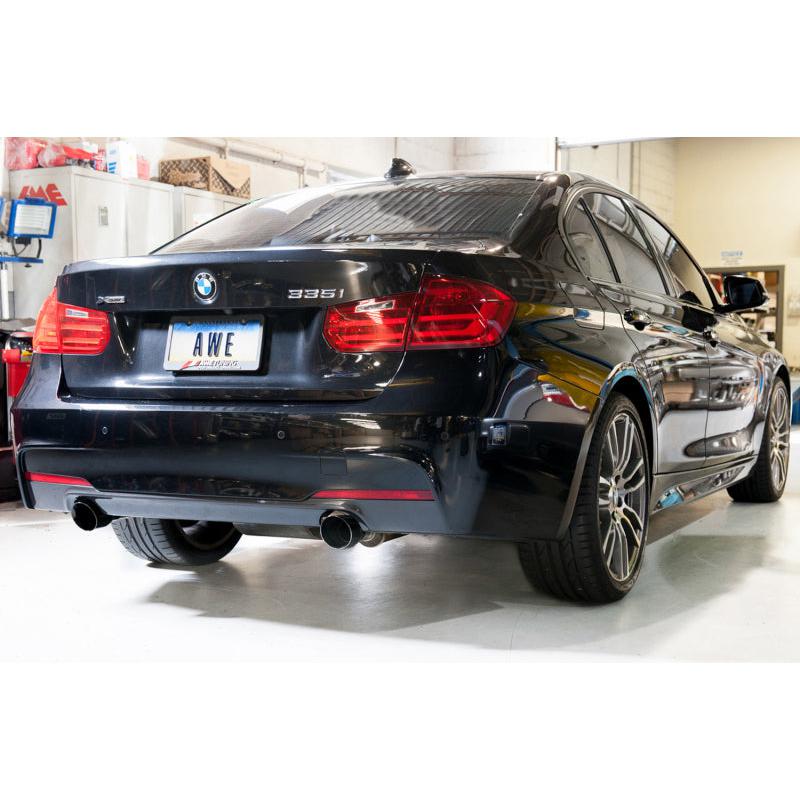 AWE Tuning BMW F3X 335i/435i Touring Edition Axle-Back Exhaust - Diamond Black Tips (102mm)-SR1 Performance
