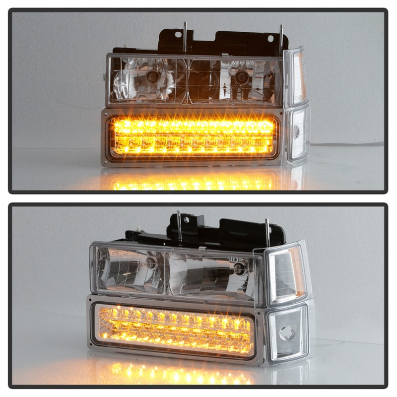 Xtune 92-94 Blazer Full Size Corner/LED Bumper Headlights Chrome HD-JH-CCK88-LED-AM-C-SET-SR1 Performance