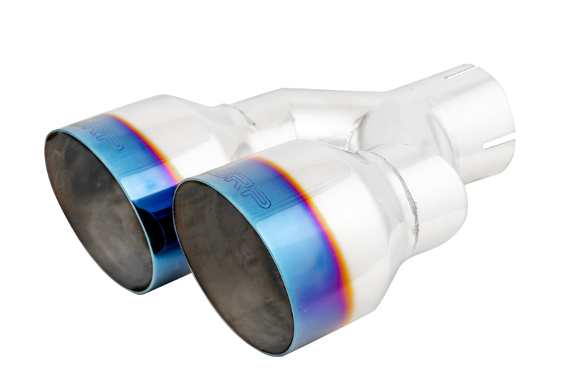 MBRP Burnt End Tip 2.5 ID Dual 4 OD Out 9.55 length Single wall 304 Stainless Steel Pass Side-SR1 Performance