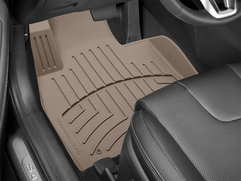 WeatherTech 19-20 Hyundai Santa Fe Front FloorLiner HP in Tan - Custom Fit, High-Performance All-Weather Protection