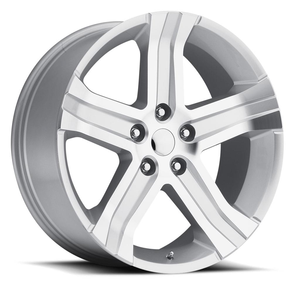 24X10 5X5.5 +25 HB 77.8 2013 DODGE RAM RT SILVER MACHINE FACE WITH CAP-SR1 Performance