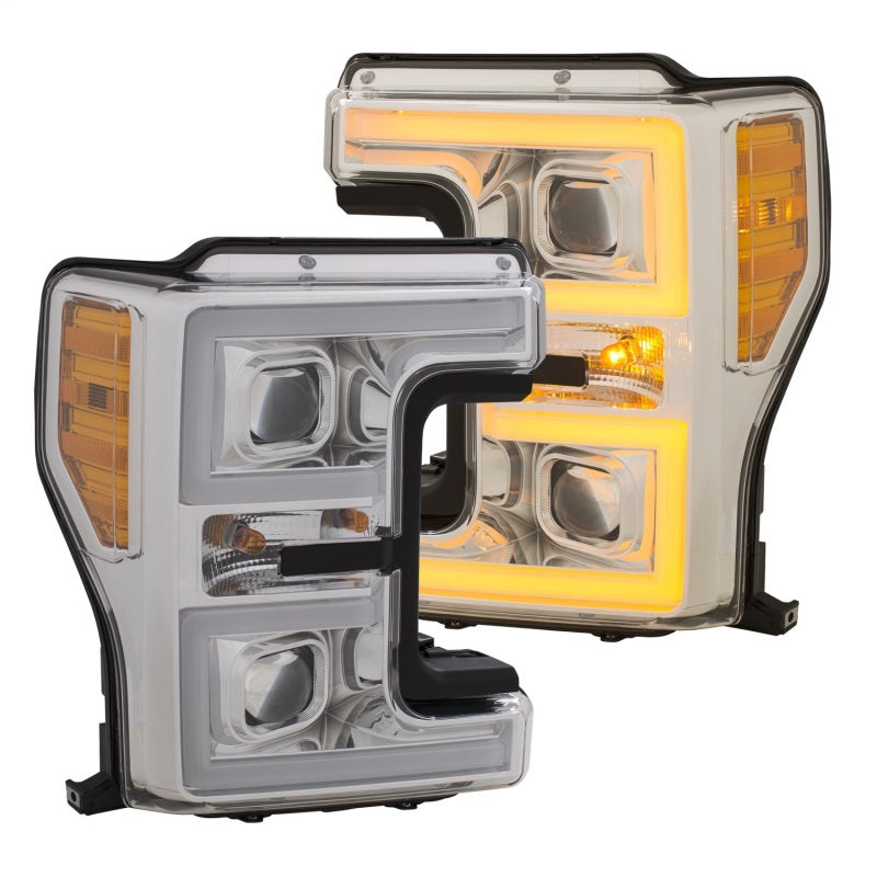 ANZO LED Headlights 17-18 Ford F-250 Super Duty Plank-Style L.E.D. Headlight Chrome (Pair)-SR1 Performance