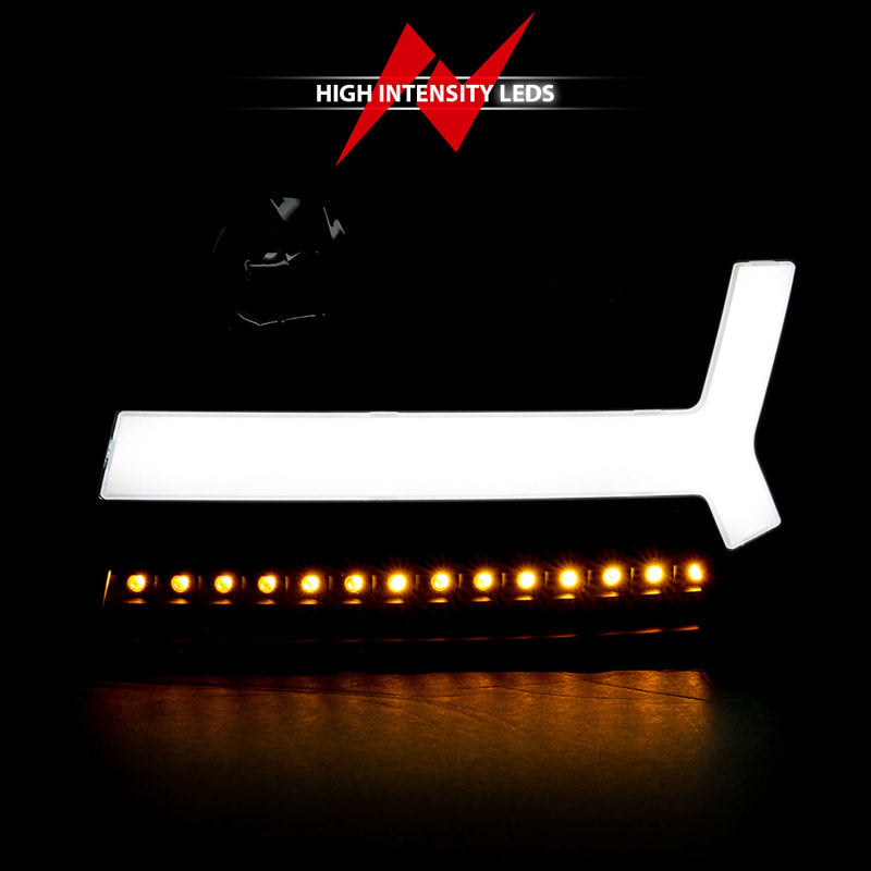 ANZO 2006-2009 Chevrolet Trailblazer Projector Headlights w/ Plank Style Design Black w/ Amber-SR1 Performance
