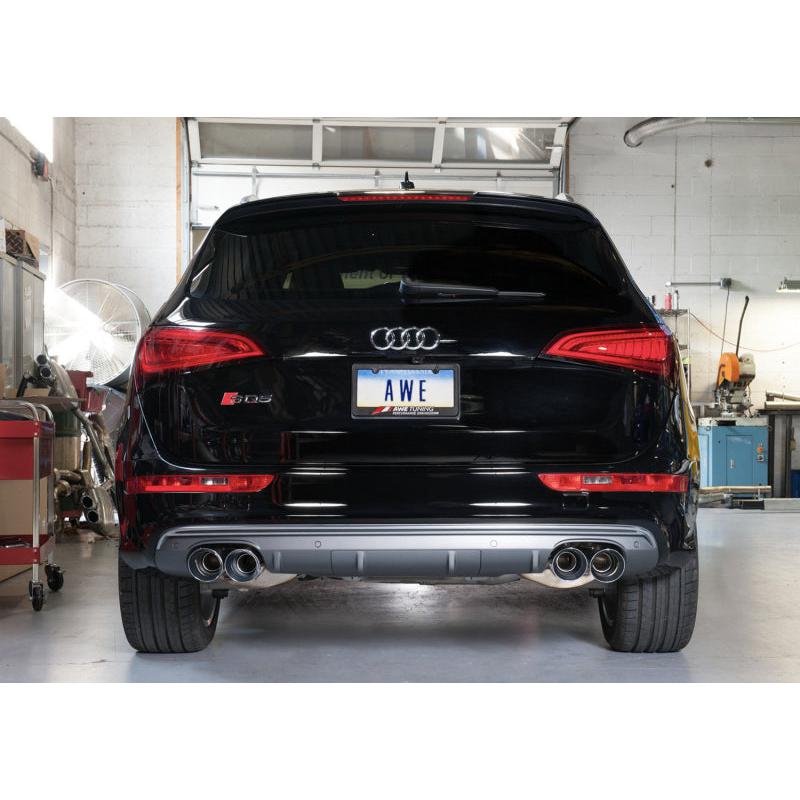 AWE Tuning Audi 8R SQ5 Touring Edition Exhaust - Quad Outlet Chrome Silver Tips-SR1 Performance