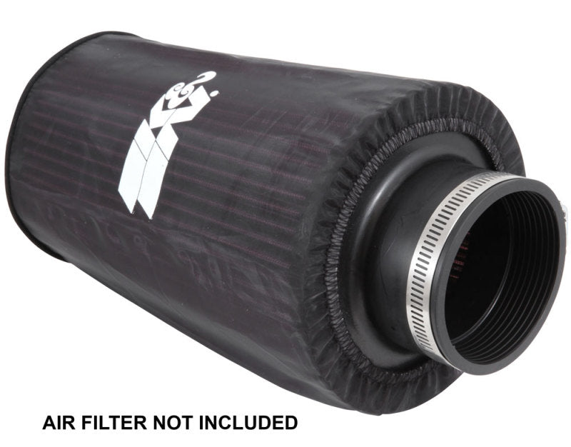 K&N Universal Round Tapered Filter Wrap - Black - 6in Base ID x 4.625in Top ID x 9in Height-SR1 Performance