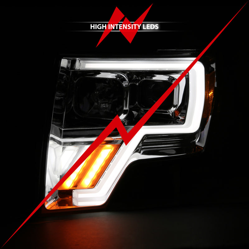 ANZO 2009-2013 Ford F-150 Projector Light Bar G4 Switchback H.L. Chrome Amber-SR1 Performance