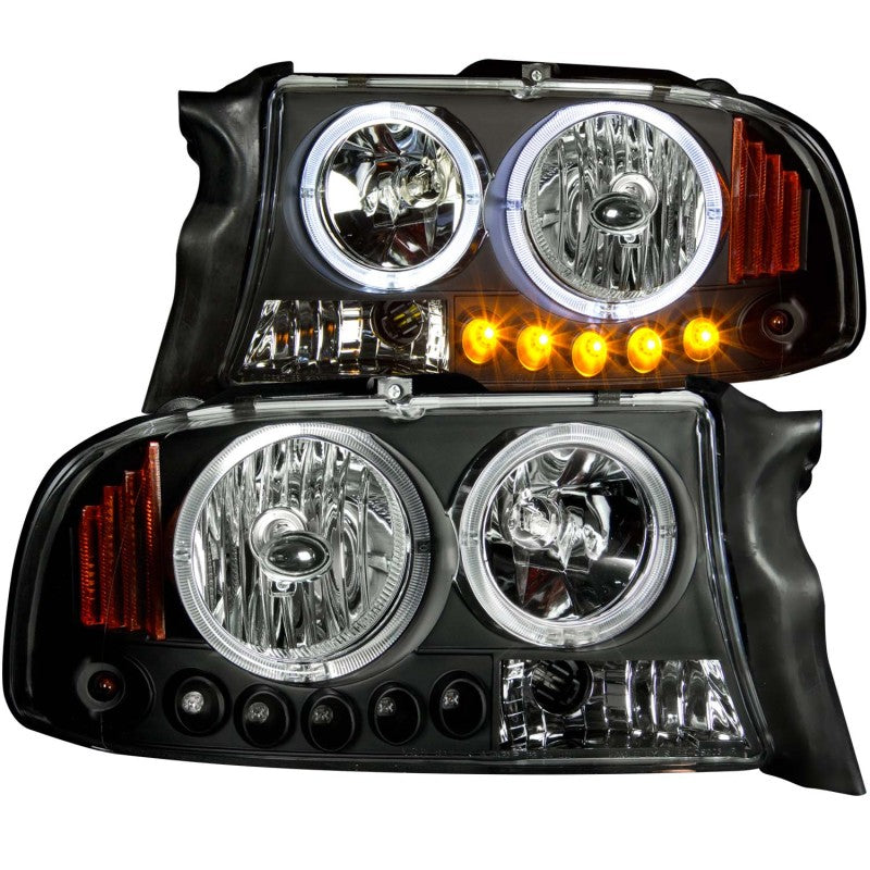 ANZO 1997-2004 Dodge Dakota Projector Headlights w/ Halo Black 1 pc-SR1 Performance
