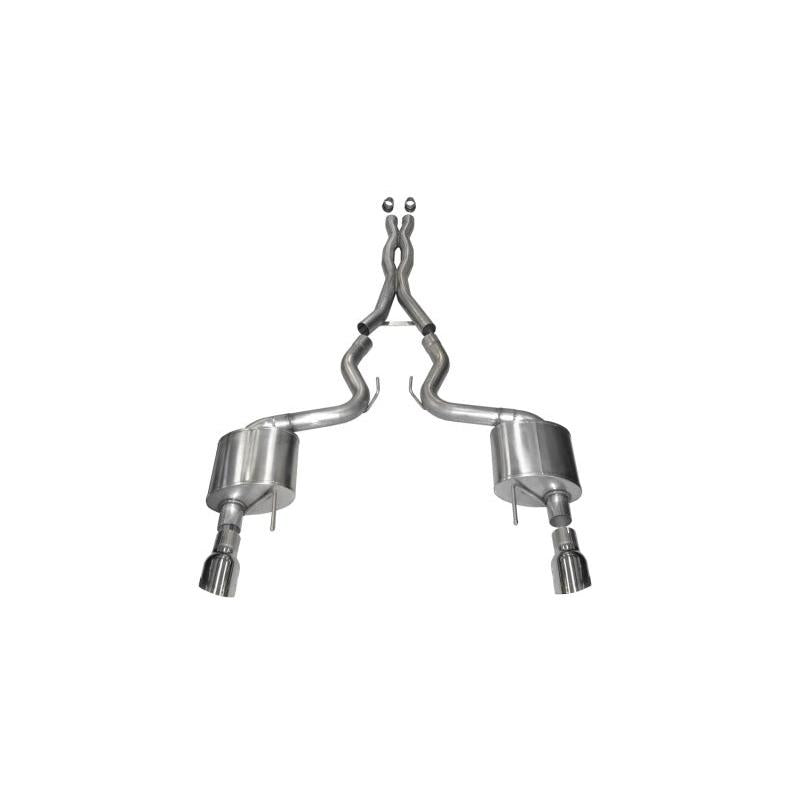 Corsa 2015-2017 Ford Mustang GT 5.0 3in Cat Back Exhaust Polish Dual 4.5in Tip (Xtreme)-SR1 Performance