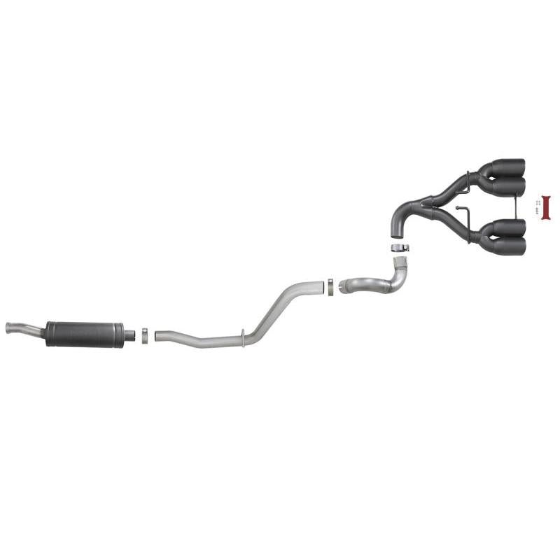 aFe Rebel Series 2.5in. 304 SS C/B Exhaust System 2018 Jeep Wrangler (JL) V6-3.6L - Black Tip-SR1 Performance