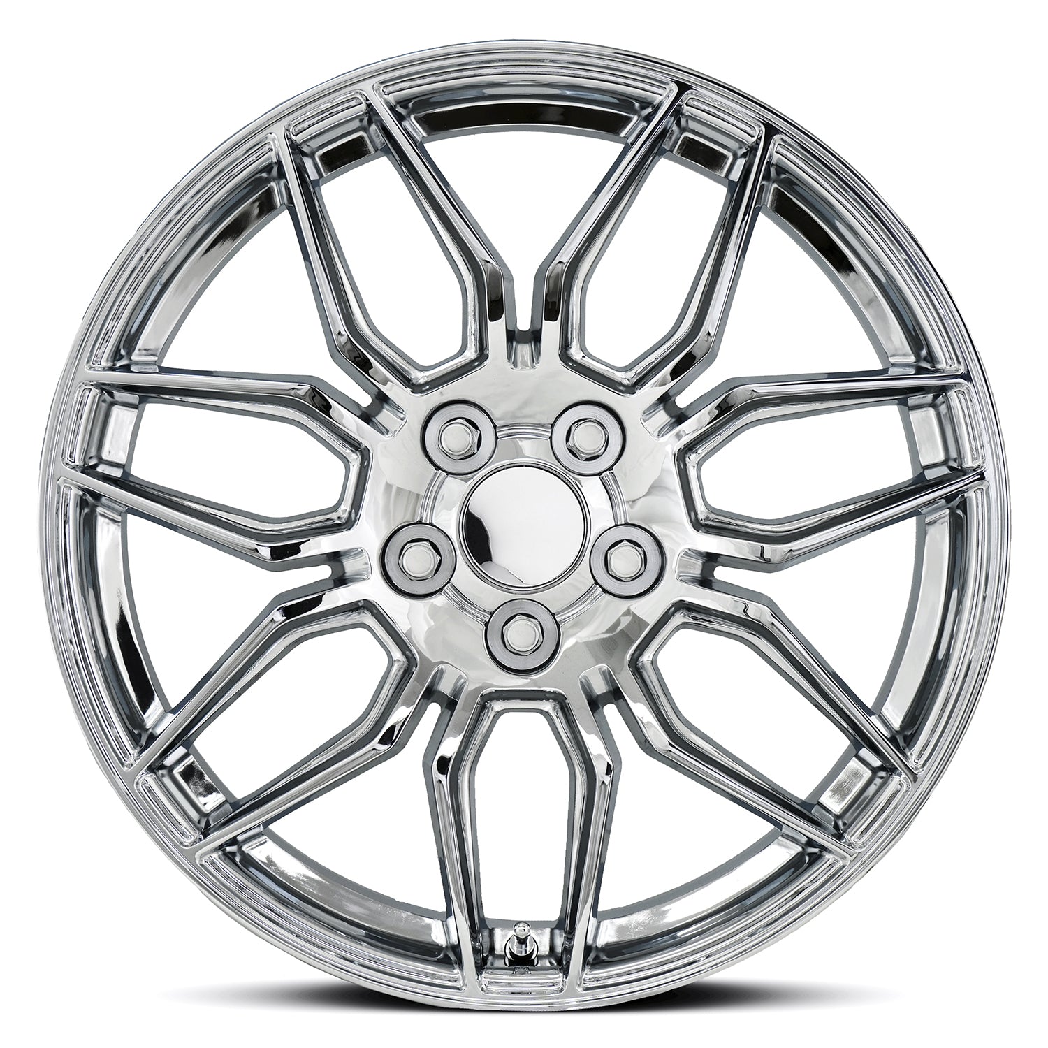FR 401 – C8 ZO6 CORVETTE REPLICA WHEELS-Chrome 19x8.5 5x120 + 38 HB 66.9