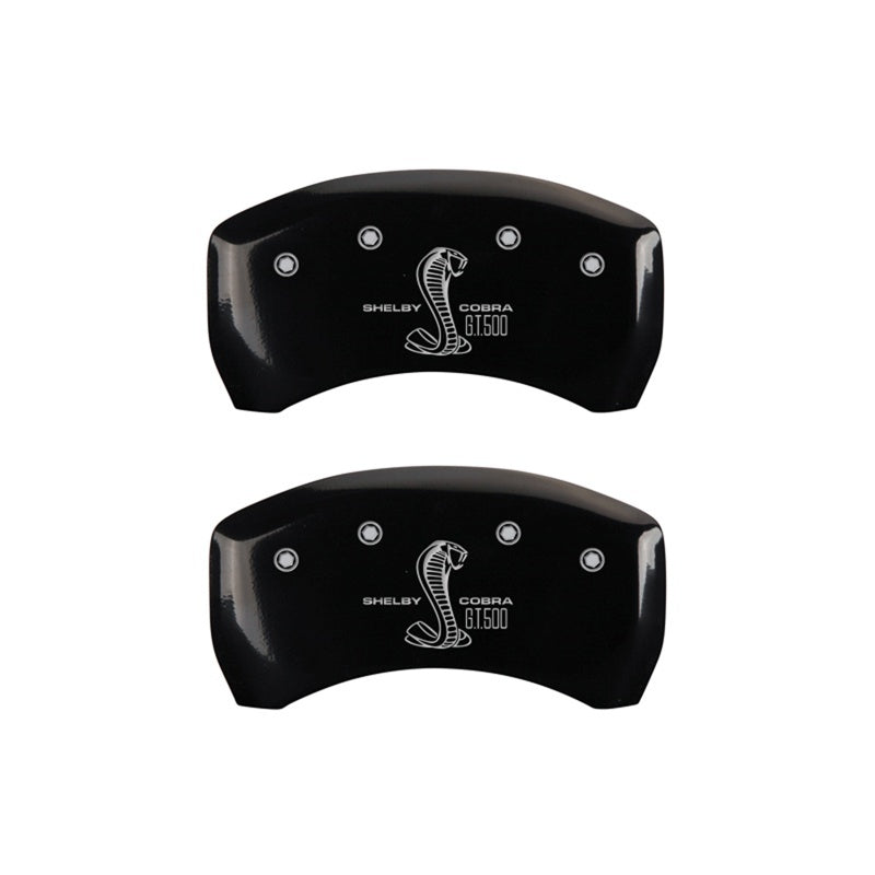 MGP Rear set 2 Caliper Covers Engraved Rear GT500 Shelby & Cobra Black finish silver-SR1 Performance