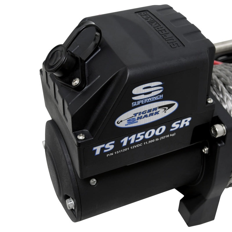 Superwinch 11500 LBS 12V DC 3/8in x 80ft Synthetic Rope Tiger Shark 11500 Winch-SR1 Performance