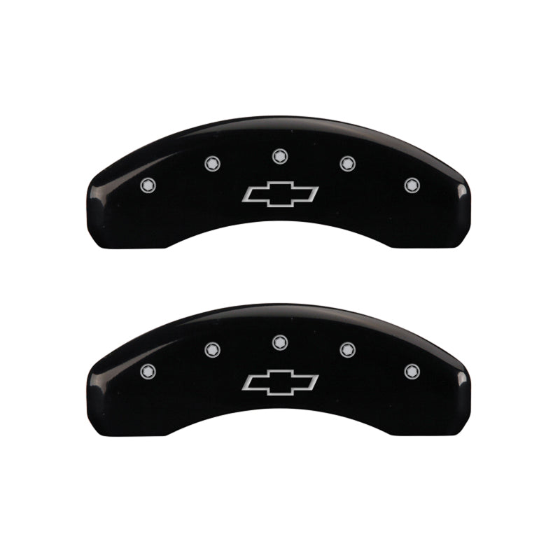 MGP 4 Caliper Covers Engraved Front & Rear Bowtie Black finish silver-SR1 Performance