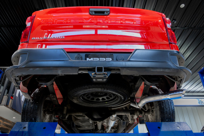 MBRP 19-24 GM 1500 Silverado/Sierra 2.7L Blk-Coated Alum. Steel 3in Cat-Back Single Side 4in Blk Tip-SR1 Performance
