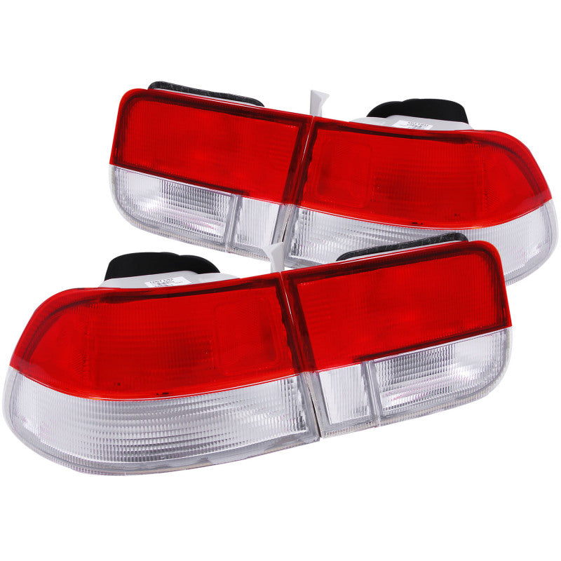 ANZO 1996-2000 Honda Civic Taillights Red/Clear - OEM 4pc-SR1 Performance