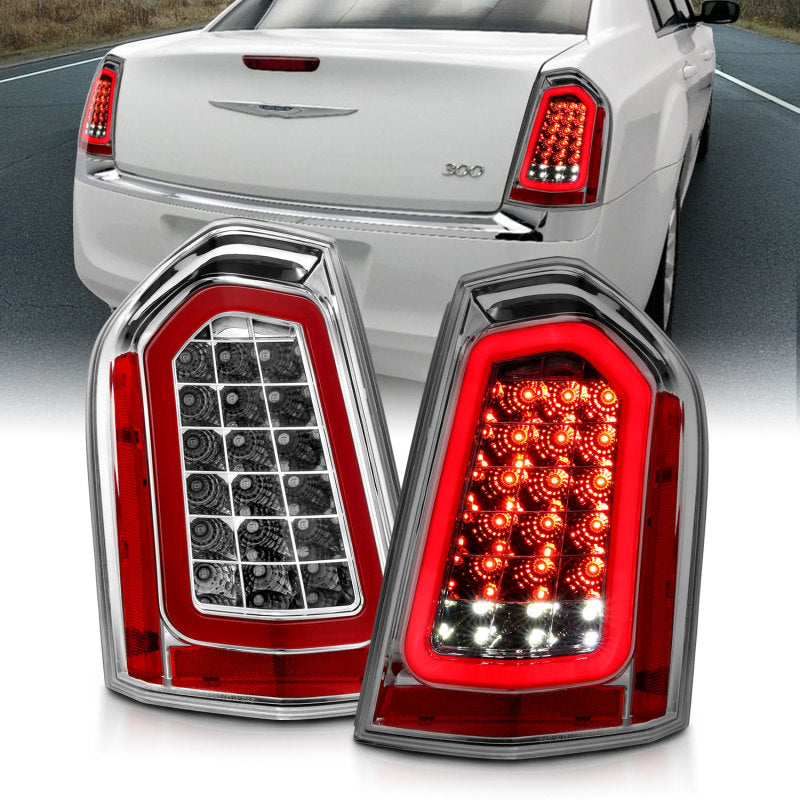 ANZO 11-14 Chrysler 300 LED Taillights Chrome w/ Sequential-SR1 Performance