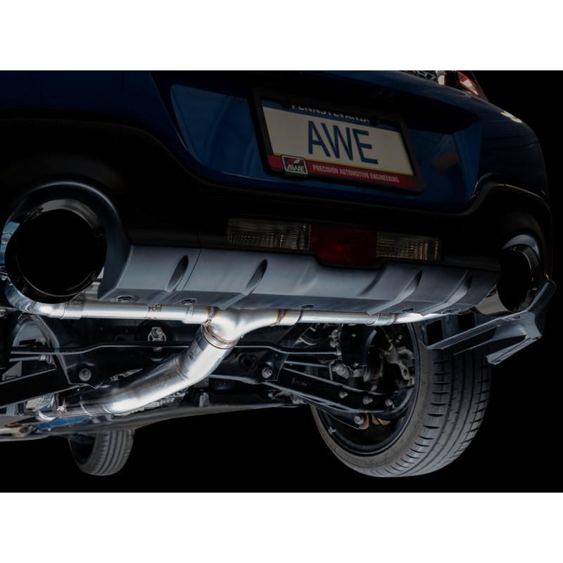 AWE Subaru BRZ / Toyota GR86 / Toyota 86 Track Edition Cat-Back Exhaust- Diamond Black Tips-SR1 Performance