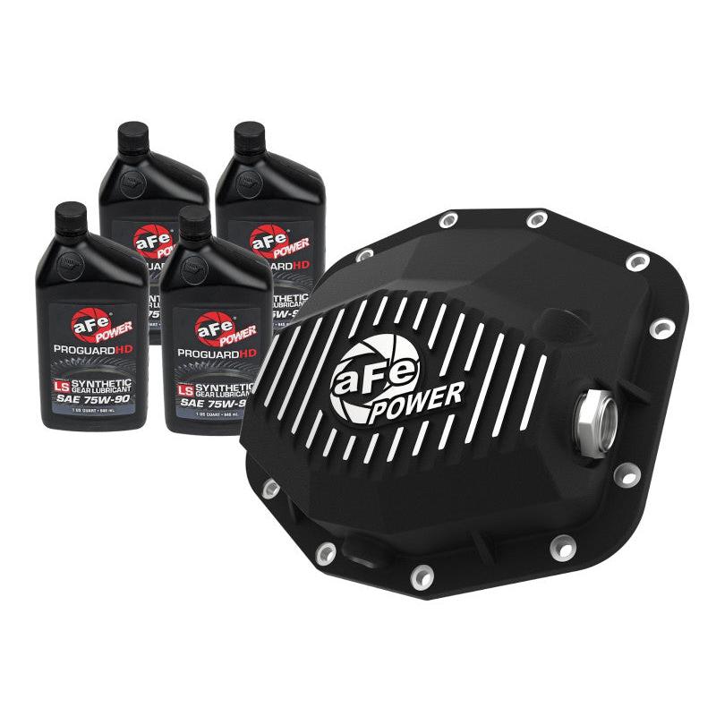 aFe POWER 21-22 Ram1500 TRX Hemi V8 6.2L PRO Series Rear Diff Cover Black w/Machined Fins & Gear Oil-SR1 Performance