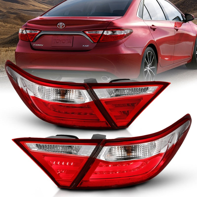 ANZO 2015-2016 Toyota Camry LED Taillights Red/Clear-SR1 Performance