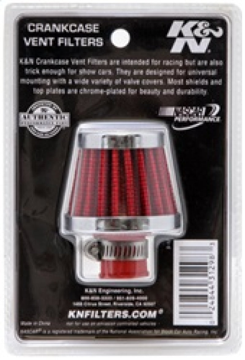 K&N 2in Base OD x .375in Flange ID x 1.75in H Rubber Base Crankcase Vent Filter-SR1 Performance