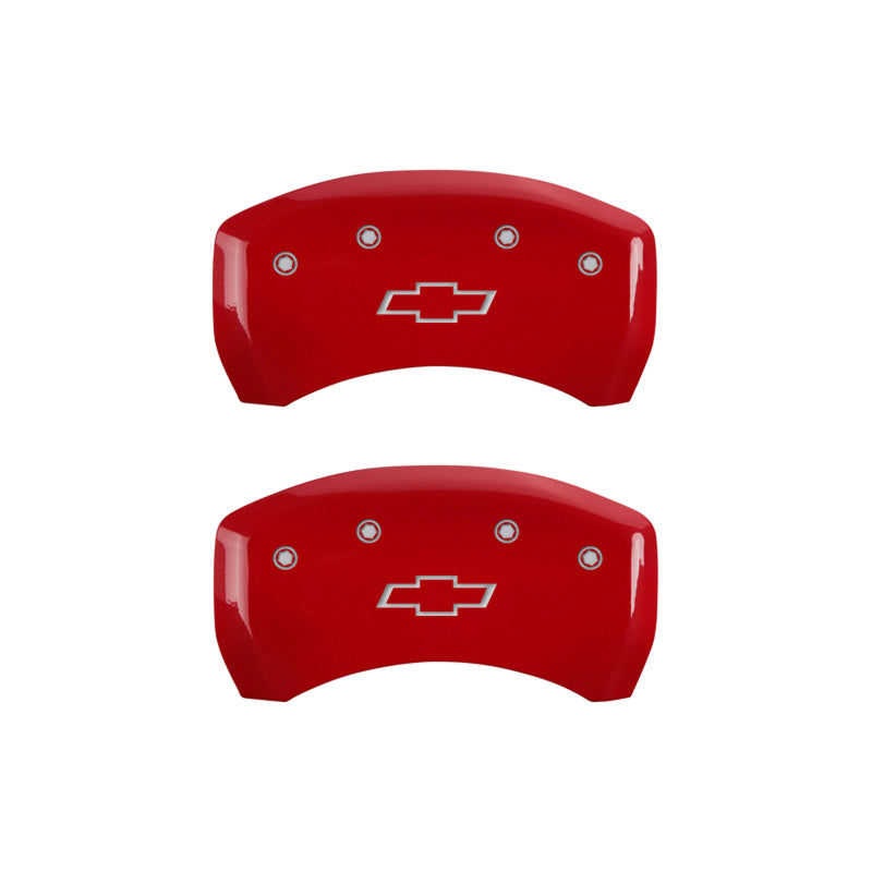 MGP 4 Caliper Covers Engraved Front & Rear Bowtie Red finish silver-SR1 Performance