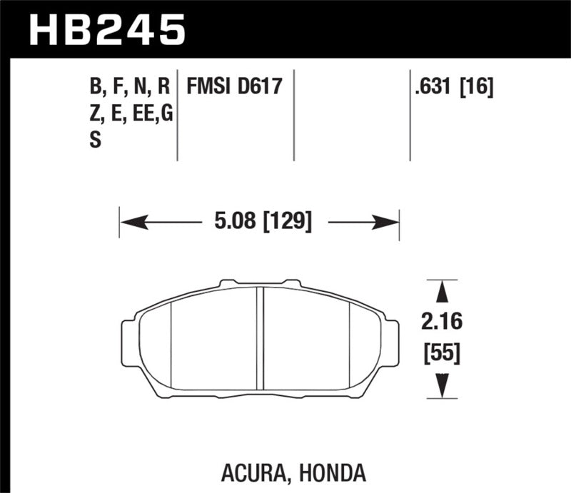 Hawk 94-01 Acura Integra (excl Type R) HPS Street Front Brake Pads-SR1 Performance
