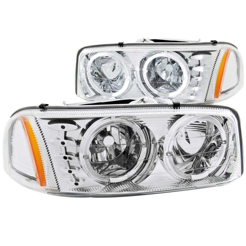 ANZO 1999-2006 Gmc Sierra 1500 Crystal Headlights w/ Halo and LED Chrome-SR1 Performance