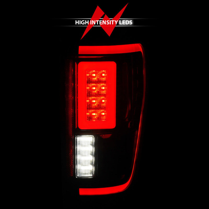 ANZO 21-23 Ford F-150 LED Taillights Seq. Signal w/BLIS Cover - Black (For Factory Halogen ONLY)-SR1 Performance