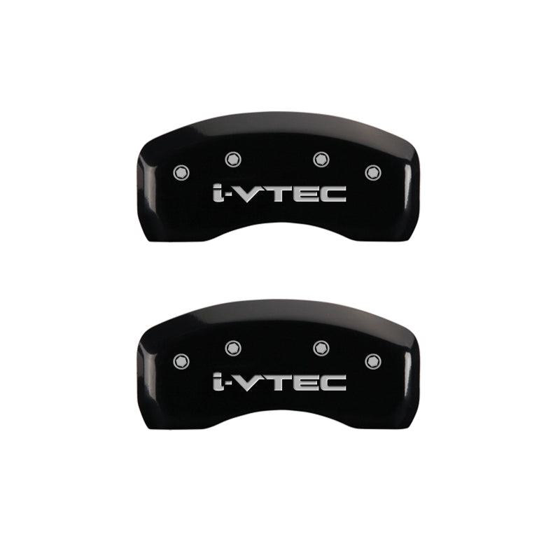 MGP 4 Caliper Covers Engraved Front & Rear i-Vtec Black finish silver-SR1 Performance