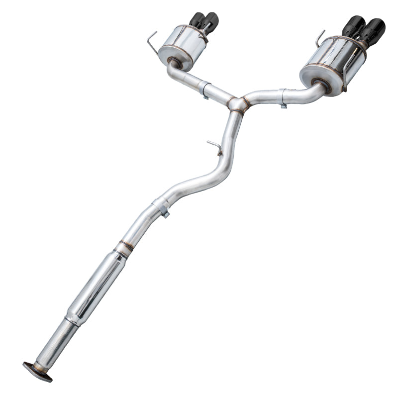 AWE Tuning Subaru STI VA / WRX GV / STI GV Sedan Touring Edition Exhaust - Diamond Black Tip (102mm)-SR1 Performance