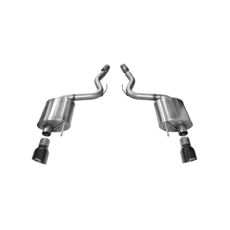 Corsa 2015-2017 Ford Mustang GT 5.0 3in Axle Back Exhaust Black Dual Tips (Touring)-SR1 Performance