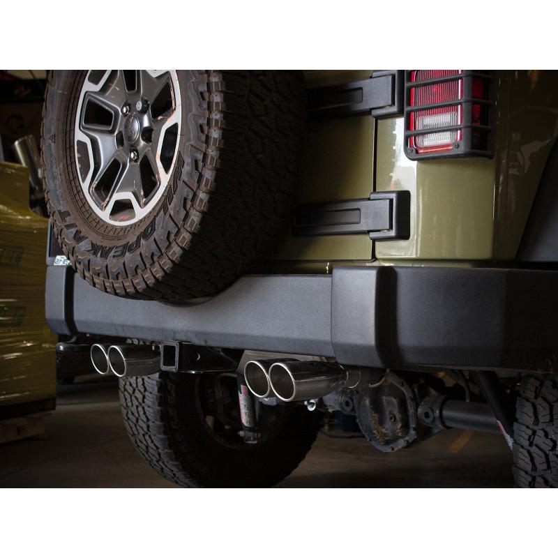 aFe Rebel Series 2.5in 409 SS Axle-Back Exhaust Polished 07-18 Jeep Wrangler (JK) V6-3.6L/3.8L-SR1 Performance