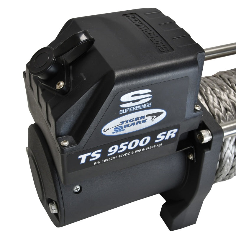 Superwinch 9500 LBS 12V DC 3/8in x 80ft Synthetic Rope Tiger Shark 9500 Winch-SR1 Performance