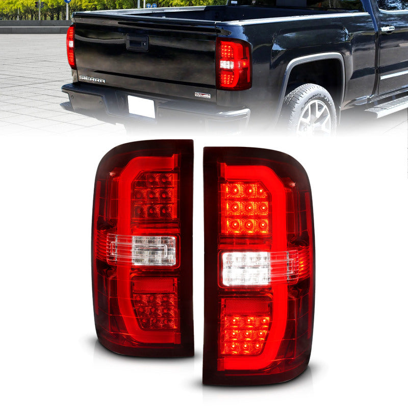 ANZO 14-18 GMC Sierra 1500 LED Taillights Red/Clear-SR1 Performance