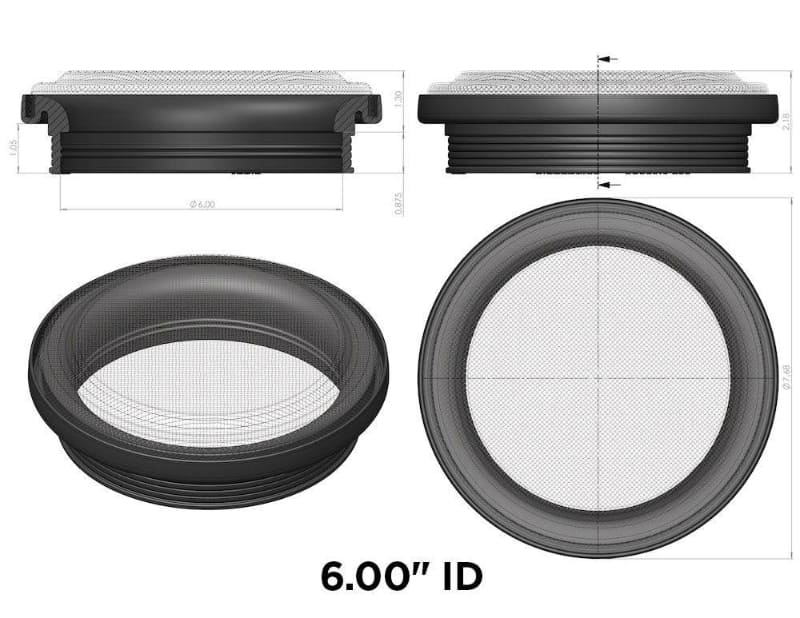 Technical drawing of an SB Volocity Stack 6 with dimensions on a white background