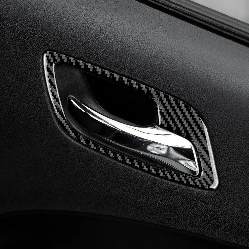 Dodge Charger 2015-2023 Carbon Fiber Interior Door Handle Trim Overlay - carbonaddons Carbon Fiber Parts, Accessories, Upgrades, Mods