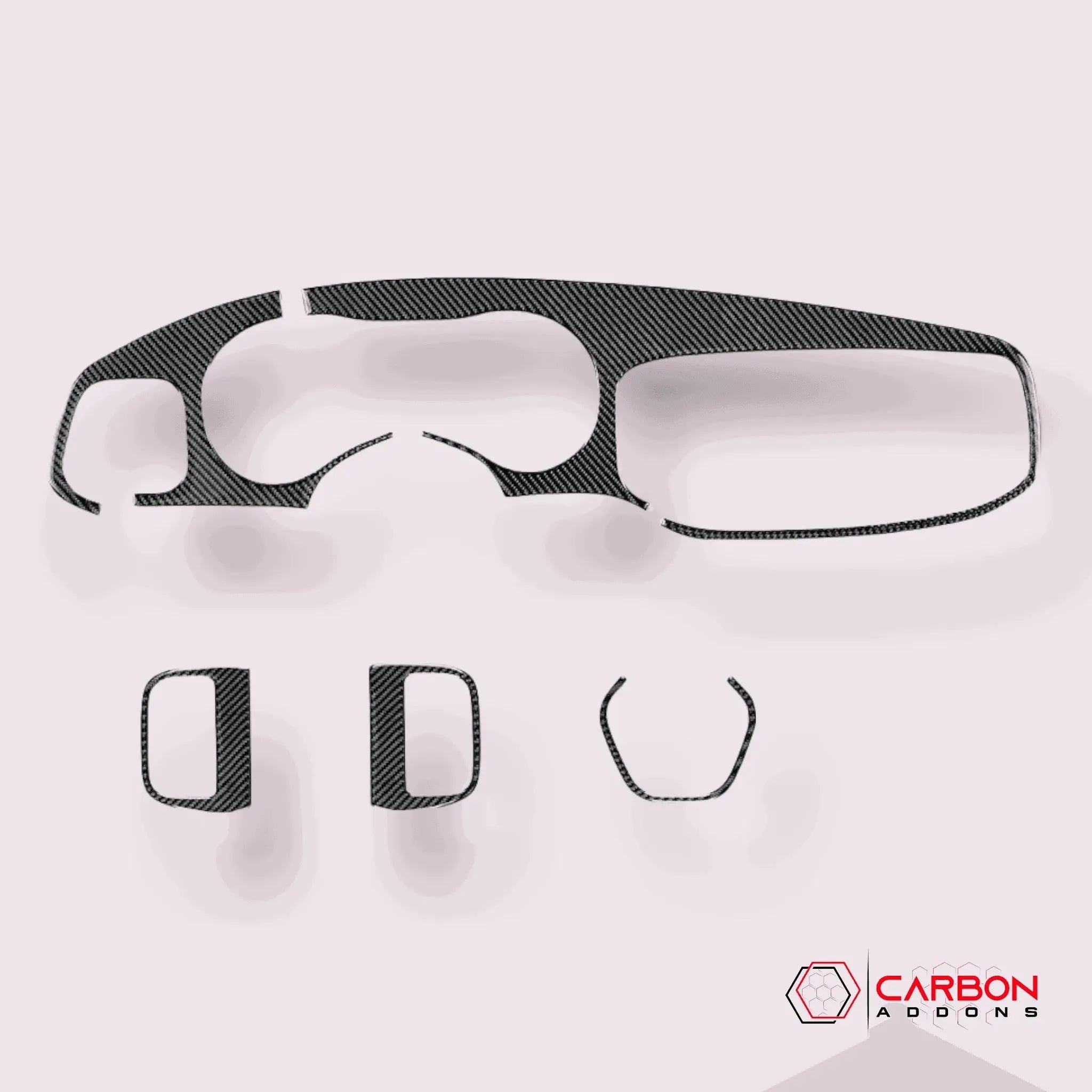 Dodge Charger 2015-2023 Real Carbon Fiber Full Dash Trim Kit Overlay - carbonaddons Carbon Fiber Parts, Accessories, Upgrades, Mods