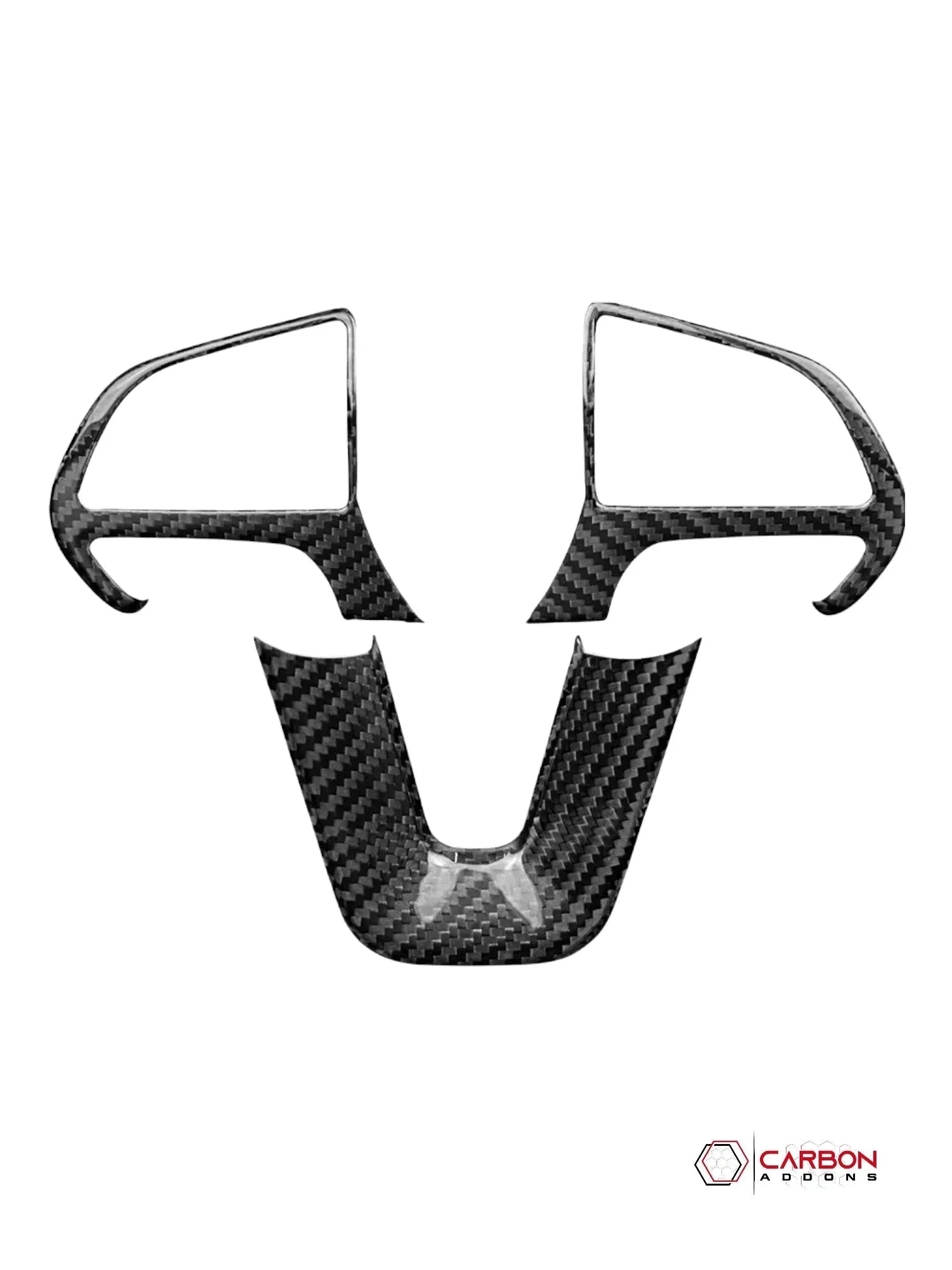 Dodge Charger Challenger Durango 2015-2023 Carbon Fiber Steering Wheel Trim Cover - carbonaddons Carbon Fiber Parts, Accessories, Upgrades, Mods