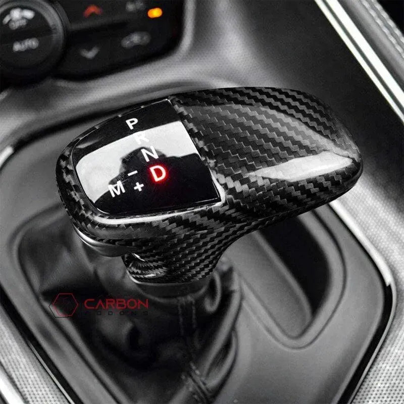 Dodge Charger/Challenger/Durango 2015-2023 Carbon Fiber Shift Knob Covers - carbonaddons Carbon Fiber Parts, Accessories, Upgrades, Mods
