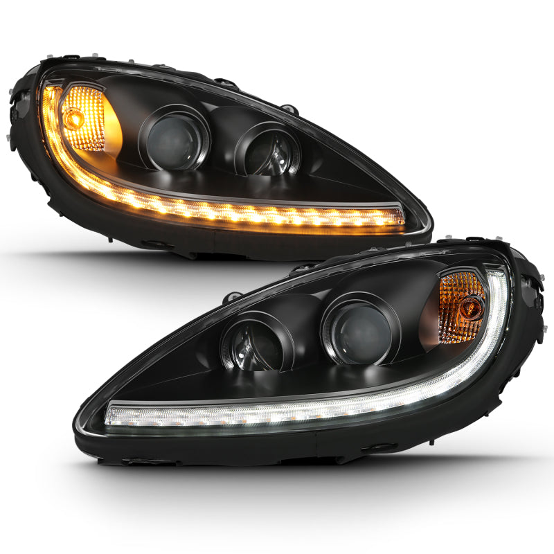 ANZO 2005-2013 Chevy Corvette Projector Plank Style Switchback H.L. Black Amber-SR1 Performance