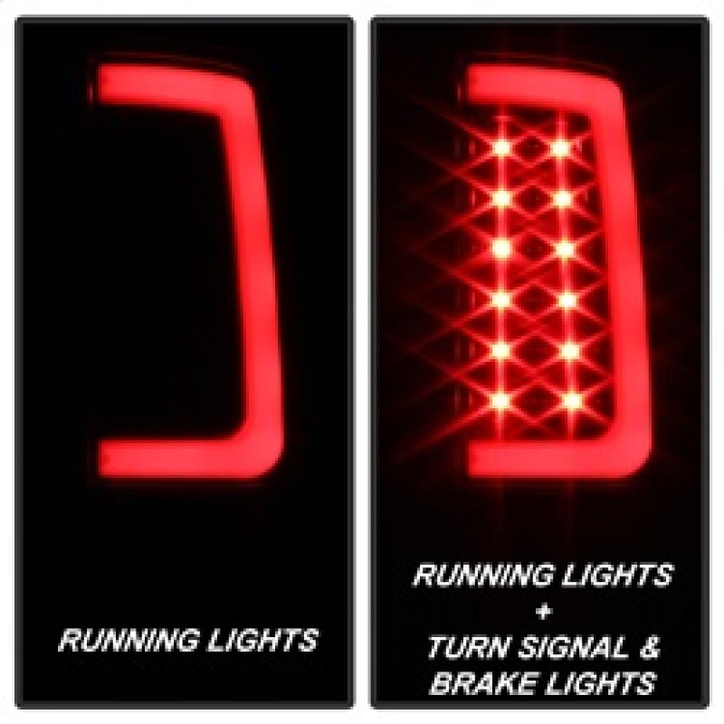 Spyder 07-13 GMC Sierra 1500 V2 Light Bar LED Tail Lights - Black (ALT-YD-GS07V2-LBLED-BK)-SR1 Performance