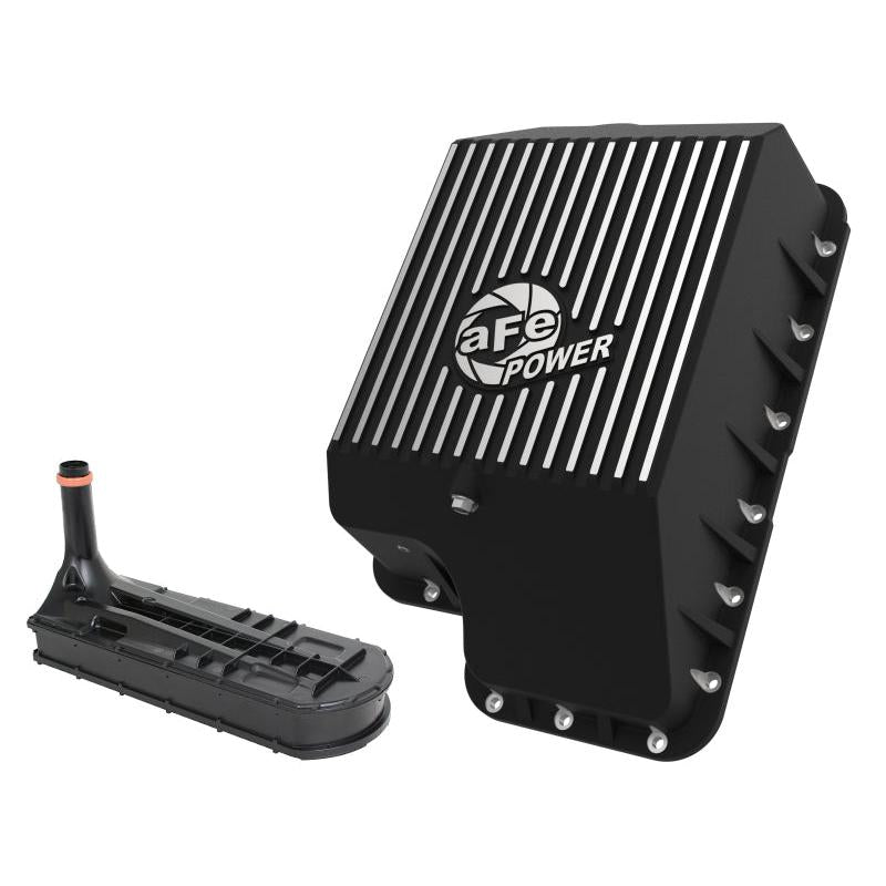 afe Transmission Pan (Black); Ford Diesel Trucks 03-10 V8-6.0/6.4L (td)-SR1 Performance