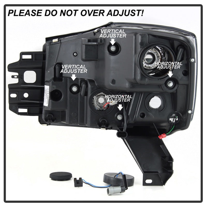 Spyder 04-15 Nissan Titan / 04-07 Nissan Armada V2 Projector Headlights - Black PRO-YD-NTI04-DRL-BK-SR1 Performance
