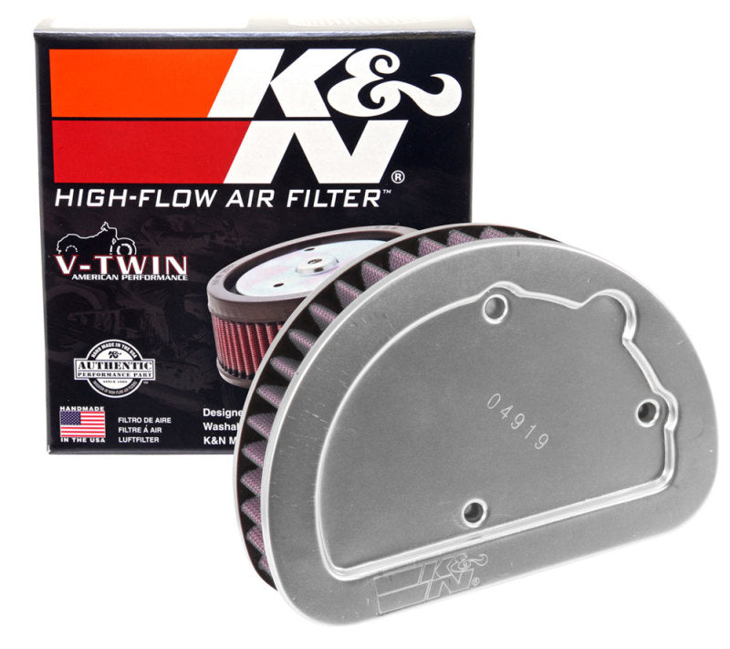 K&N Replacement Unique Air Filter 6.625in L x 4.75in W x 1.625in H with 1 Flange for Harley Davidson-SR1 Performance