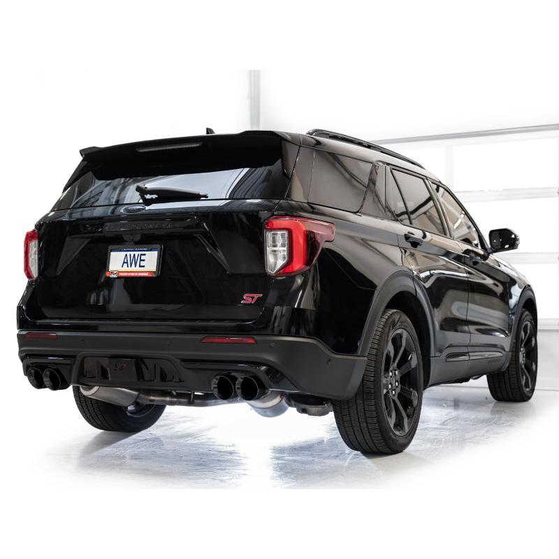 AWE Tuning 2020+ Ford Explorer ST Touring Edition Exhaust w/ Diamond Black Tips-SR1 Performance