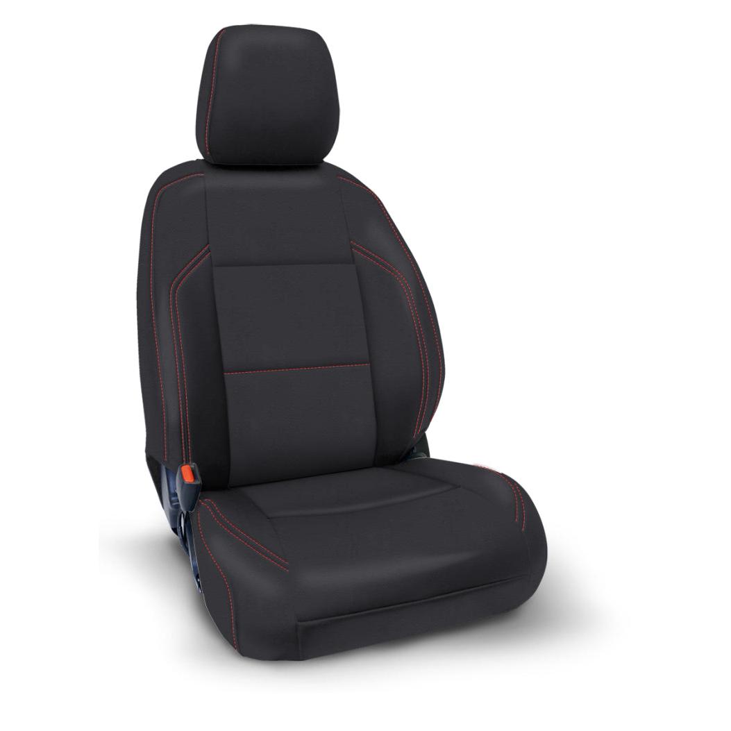 PRP 2016+ Toyota Tacoma Front Seat Covers (Pair) - Black with Red Stitching-SR1 Performance