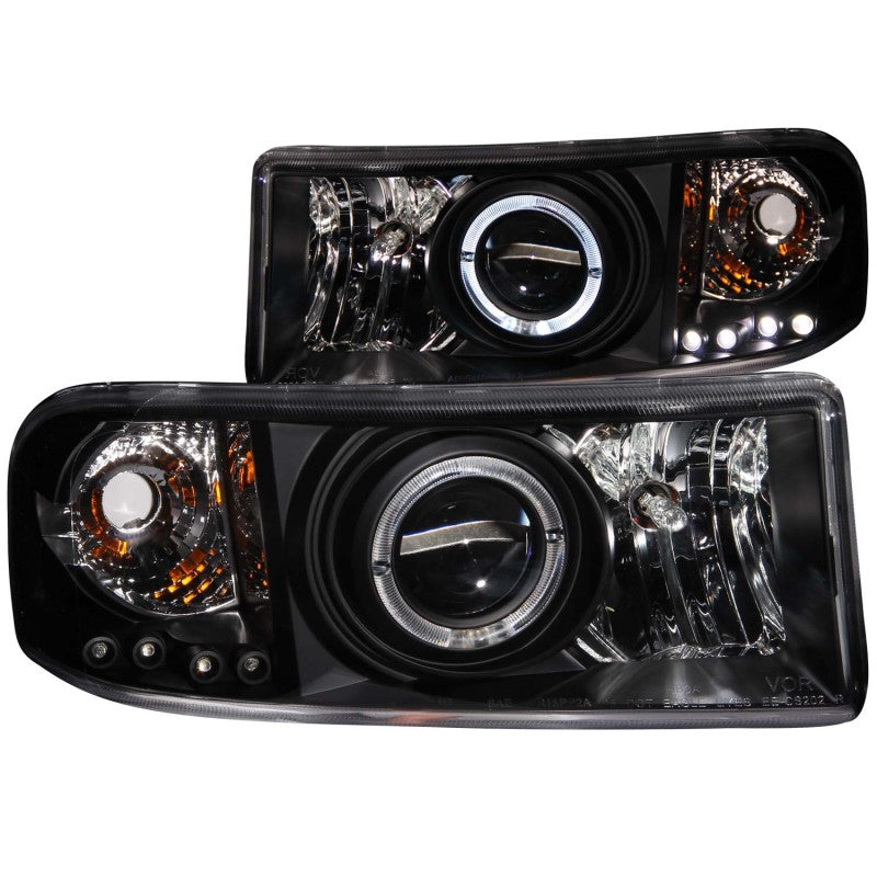 ANZO 1994-2001 Dodge Ram Projector Headlights w/ Halo Black-SR1 Performance