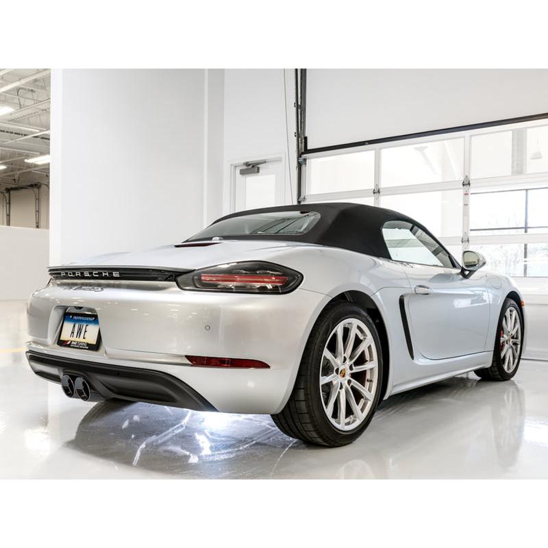 AWE Tuning Porsche 718 Boxster / Cayman Touring Edition Exhaust - Diamond Black Tips-SR1 Performance